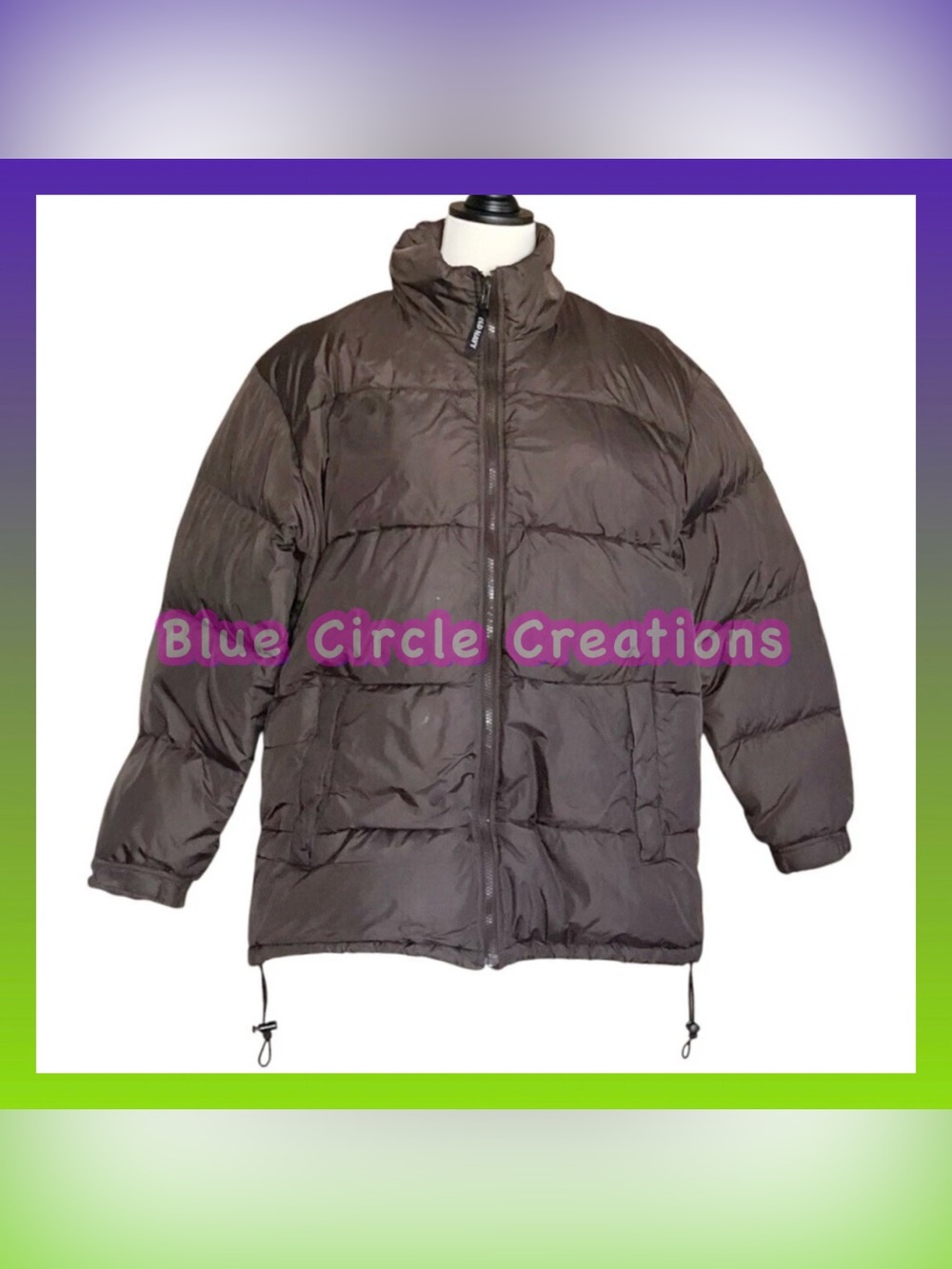 Old Navy Women’s Puffer Coat Zip Up with Hidden Hood Brown
•Size Large